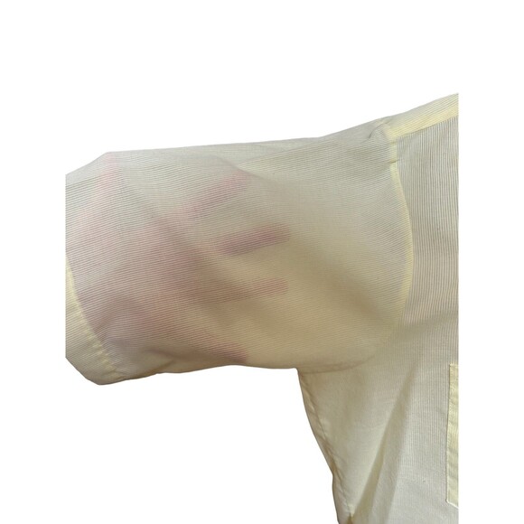 Vintage 1960s Arrow Belmont Club Perma-Iron Men's Shirt Yellow Semi Sheer Disco - Picture 3 of 7